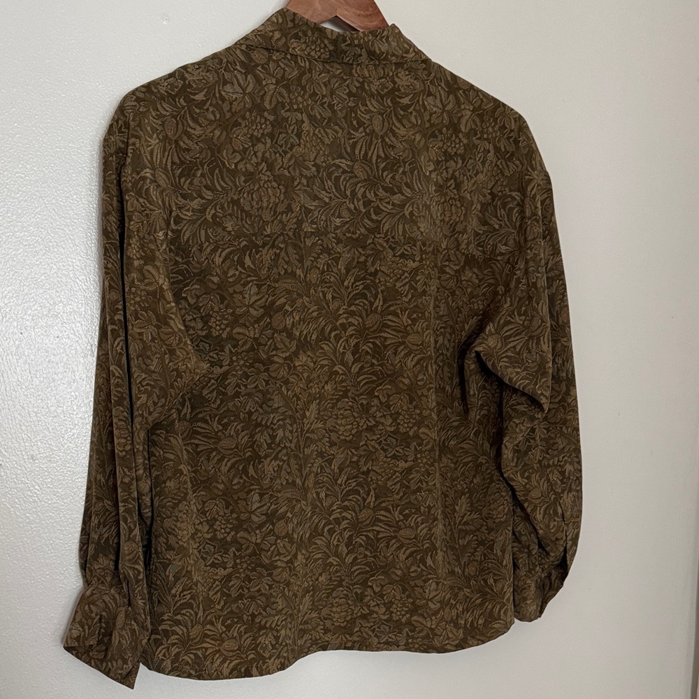 Ellen Tracy Brown Patterned Blouse - image 5